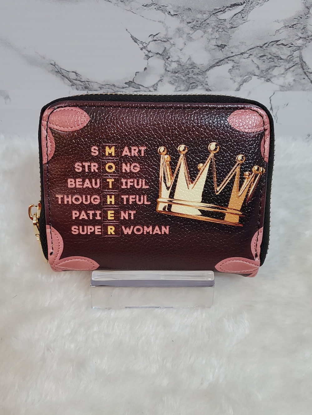 Afroyla "Mom – The Woman, The Myth, The Legend!" Black Compact Wallet NWT